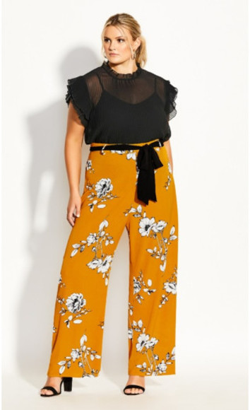 City Chic Pants - City Chic Crepe Floral Wide Leg Pants Size 18
